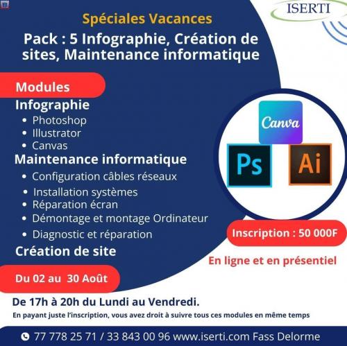 Formation en Infographie, création de sites et maintenance informatique