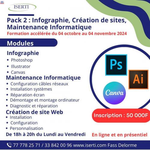 Formation Infographie, Création de sites, Maintenance Informatique